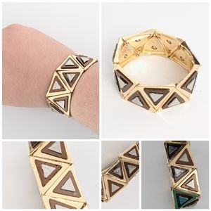 3/20$ Geometric Triangle Golden Bracelet NWOT